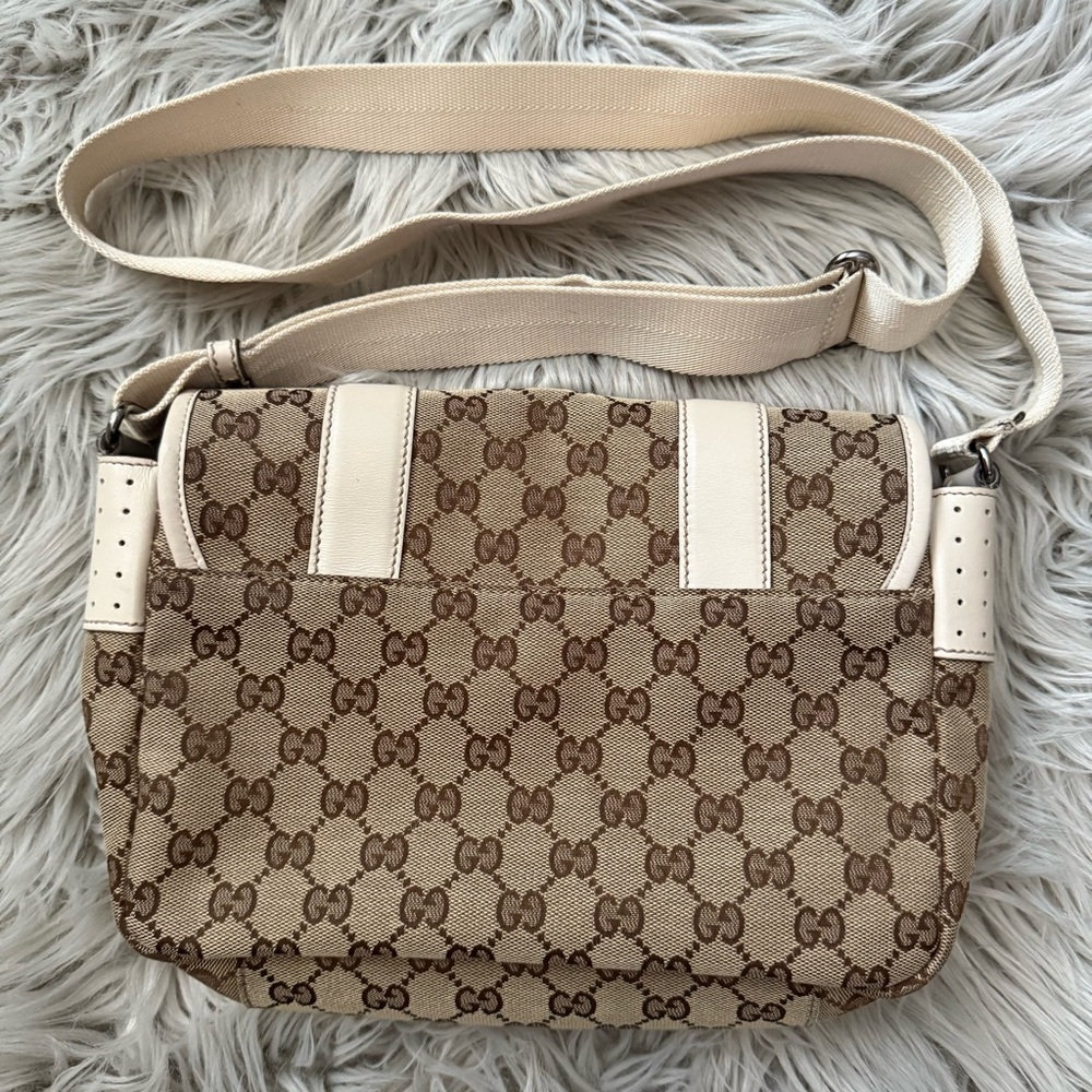 GUCCI Monogram Double Buckle Flap Messenger Bag - Picture 2 of 16